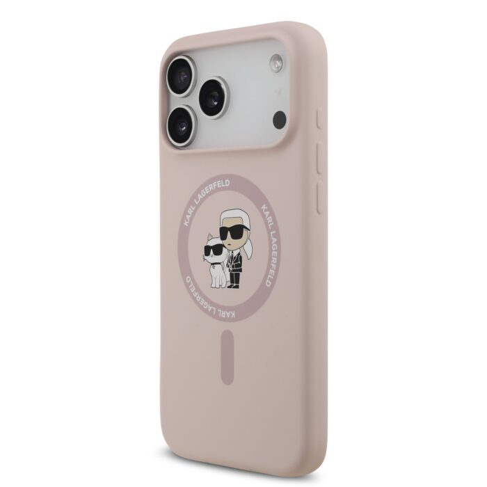 Калъф от 
Karl Lagerfeld Liquid Silicone Karl and Choupette MagSafe Case за iPhone 17 Pro Max Pink - Image 2