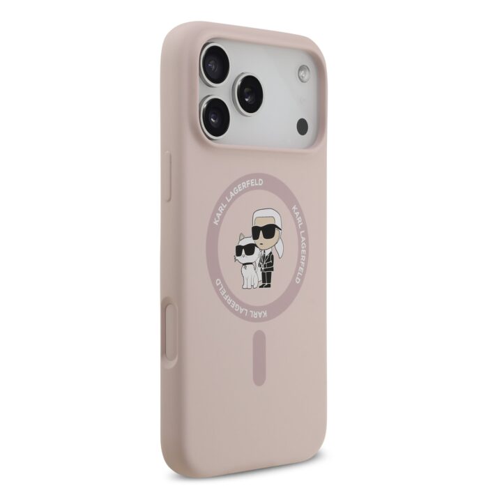Калъф от 
Karl Lagerfeld Liquid Silicone Karl and Choupette MagSafe Case за iPhone 17 Pro Max Pink - Image 4