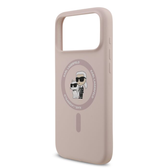 Калъф от 
Karl Lagerfeld Liquid Silicone Karl and Choupette MagSafe Case за iPhone 17 Pro Max Pink - Image 5