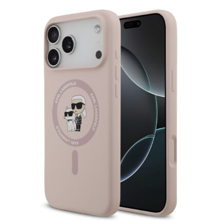 Калъф от 
Karl Lagerfeld Liquid Silicone Karl and Choupette MagSafe Case за iPhone 17 Pro Max Pink