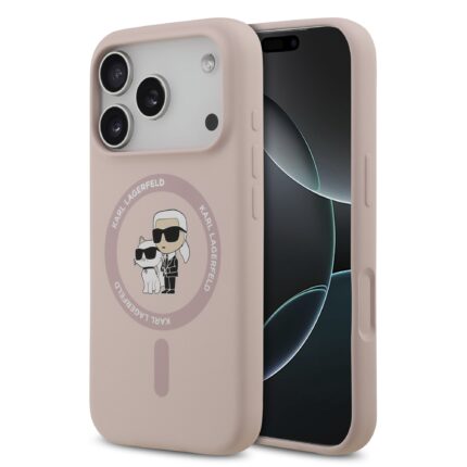Калъф от Karl Lagerfeld Liquid Silicone Karl and Choupette MagSafe Case за iPhone 17 Pro Pink