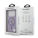 Калъф от 
Karl Lagerfeld Liquid Silicone Karl and Choupette MagSafe Case for iPhone 17 Pro Purple - Image 7