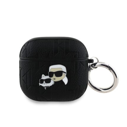 Калъф за Karl Lagerfeld Monogram Karl & Choupette Head Case for AirPods 4 Black