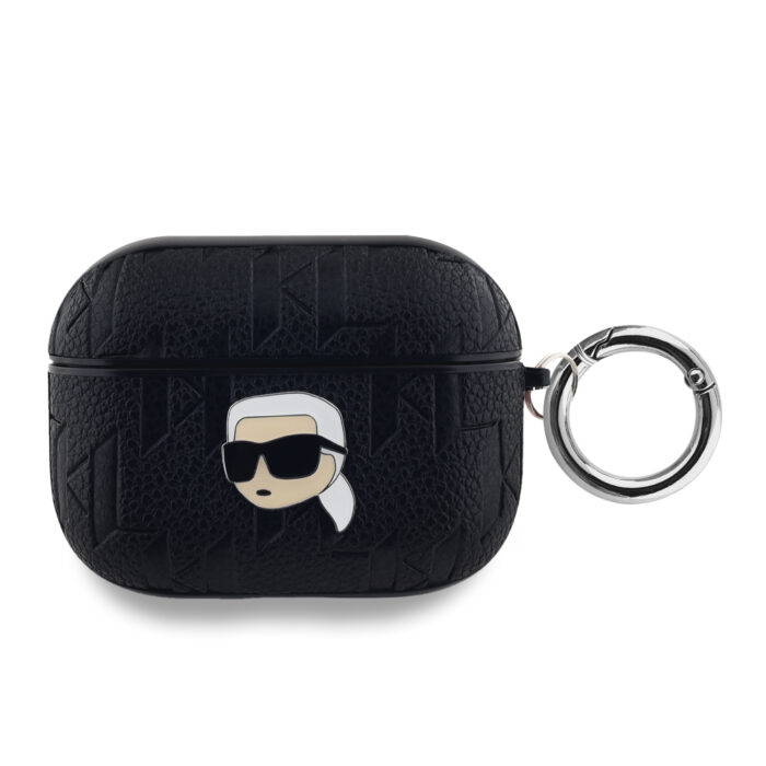 Калъф от Karl Lagerfeld PU Embossed Karl Head Case for AirPods Pro Black - Image 1