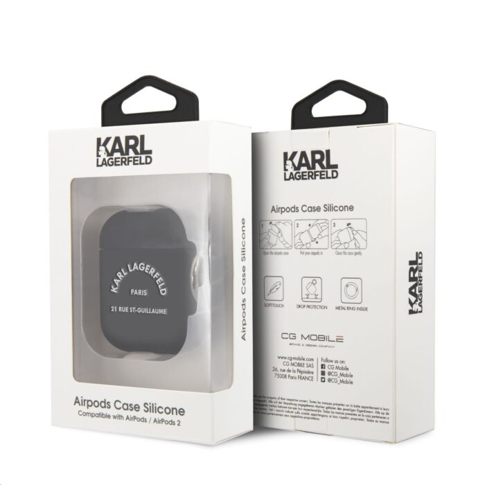 Калъф Karl Lagerfeld Rue St Guillaume Silicone Case for Airpods 1/2 Black - Image 3