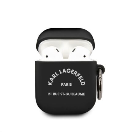 Калъф Karl Lagerfeld Rue St Guillaume Silicone Case for Airpods 1/2 Black