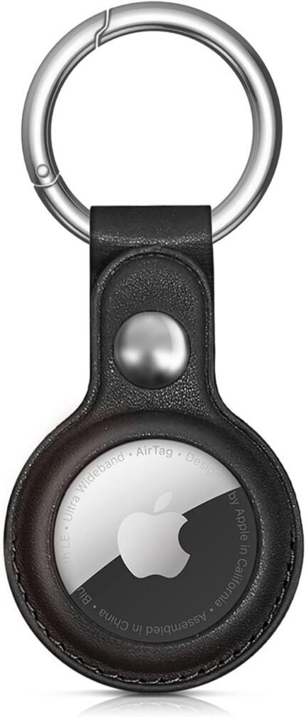 Калъф за AppleAirTag PU Leather Case -Black