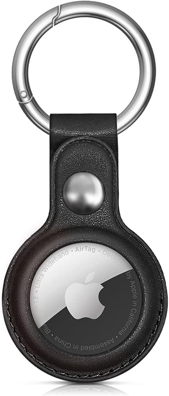 Калъф за AppleAirTag PU Leather Case -Black - Image 1