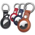 Калъф за AppleAirTag PU Leather Case -Black, Brown, Red, Blue - 4 бр. - Image 3