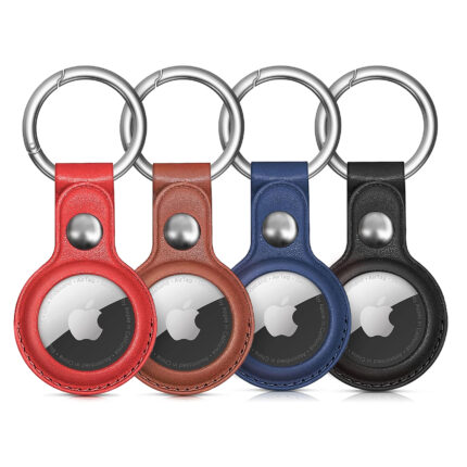 Калъф за AppleAirTag PU Leather Case -Black, Brown, Red, Blue - 4 бр.