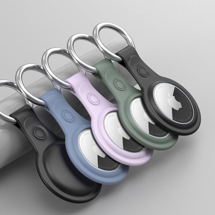 Калъф от Dux Ducis4pcs set Silicone flexiblecover keychain loop casefor Apple AirTag Black /Green / Pink / Blue - Image 13