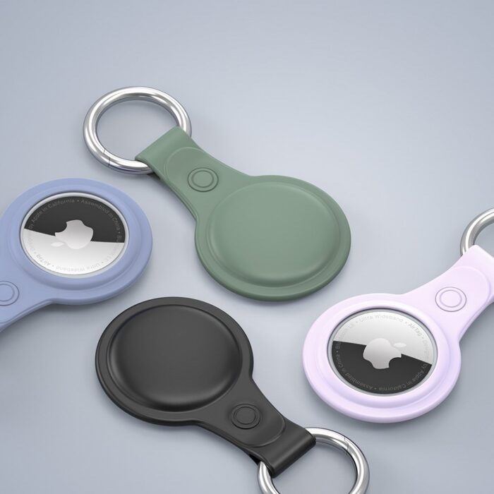 Калъф от Dux Ducis4pcs set Silicone flexiblecover keychain loop casefor Apple AirTag Black /Green / Pink / Blue - Image 7