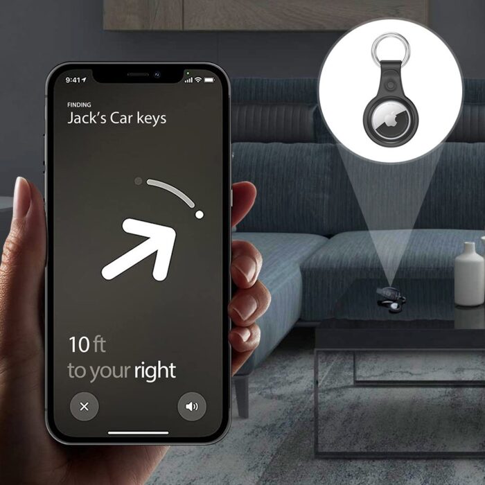 Калъф от Dux Ducis4pcs set Silicone flexiblecover keychain loop casefor Apple AirTag Black /Green / Pink / Blue - Image 9