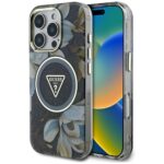 Калъф от Guess IML Glitter Magnolia and Triangle Logo MagSafe Case за iPhone 16 Pro