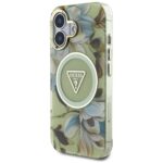 Калъф от Guess IML Glitter Magnolia and Triangle Logo MagSafe Case for iPhone 16 Gray - Image 2