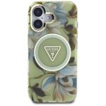 Калъф от Guess IML Glitter Magnolia and Triangle Logo MagSafe Case for iPhone 16 Gray - Image 3