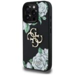 Калъф от Guess PU Grained Roses 4G Metal Logo Case за iPhone 16 Pro Black - Image 2