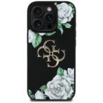 Калъф от Guess PU Grained Roses 4G Metal Logo Case за iPhone 16 Pro Black - Image 3