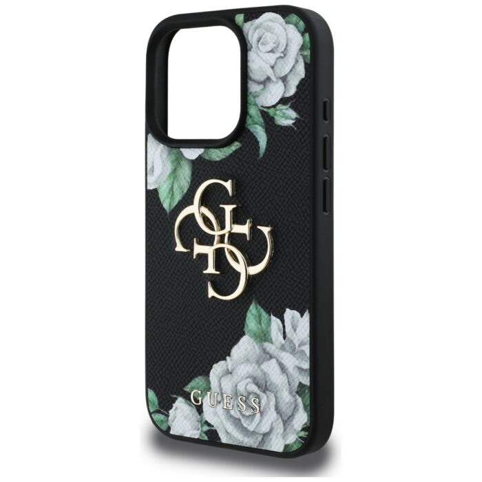Калъф от Guess PU Grained Roses 4G Metal Logo Case за iPhone 16 Pro Black - Image 6
