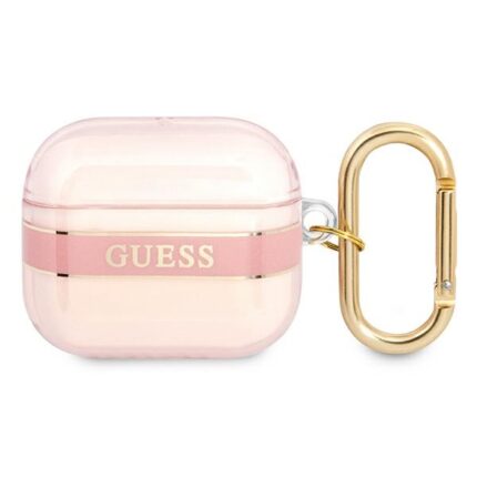 Калъф Guess TPU Printed Stripe Case за Airpods 3 - Pink