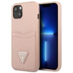 Калъф от Guess Saffiano Double Card Case for iPhone 13 mini Pink