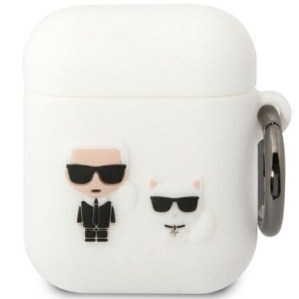 Karl Lagerfeld and Choupette Silicone Case for Airpods 1/2 White