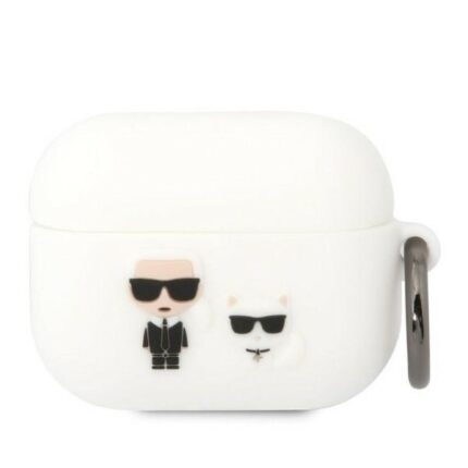 Калъф Karl Lagerfeld and Choupette Silicone Case за Airpods Pro - White
