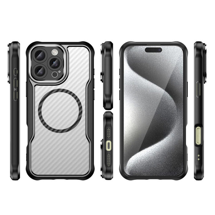 Калъф от Hurtel Leading Series MagSafe Silicone Case за iPhone 16 Pro Max - Black - Image 3