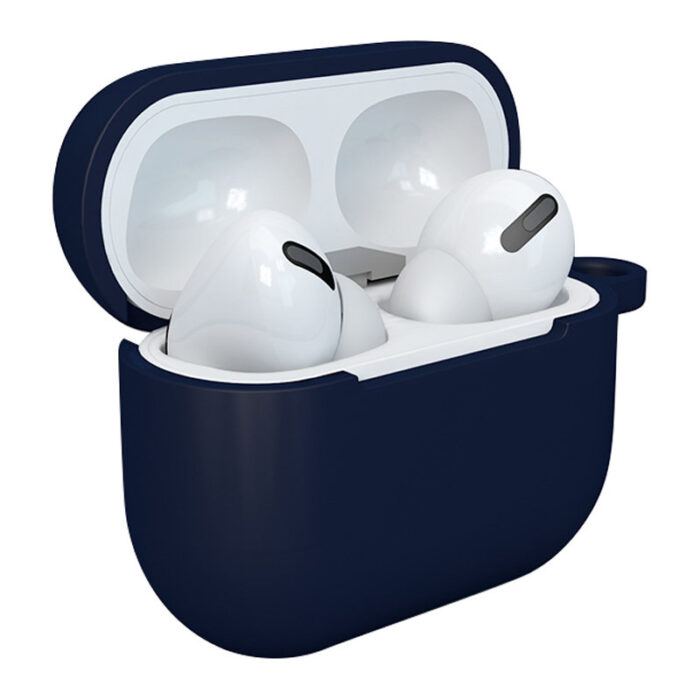 Калъф за AirPods 3 Silicone SoftEarphone Cover + KeychainLobster Clasp Pendant DarkBlue Case D - Image 2