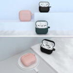 Калъф за AirPods 3 Silicone SoftEarphone Cover + KeychainLobster Clasp Pendant DarkBlue Case D - Image 10