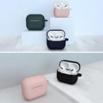 Калъф за AirPods 3 Silicone SoftEarphone Cover + KeychainLobster Clasp Pendant DarkBlue Case D - Image 11