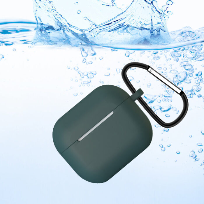 Калъф за AirPods 3 Silicone SoftEarphone Cover + KeychainLobster Clasp Pendant DarkBlue Case D - Image 12