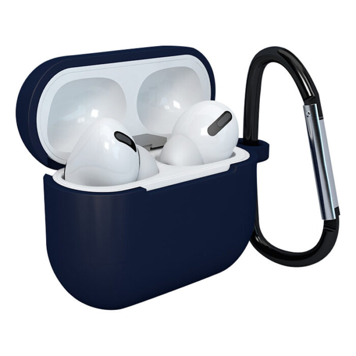 Калъф за AirPods 3 Silicone SoftEarphone Cover + KeychainLobster Clasp Pendant DarkBlue Case D - Image 1