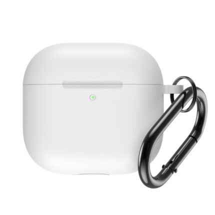 Калъф Airpods 4 Silicone Casewith Carabiner - White