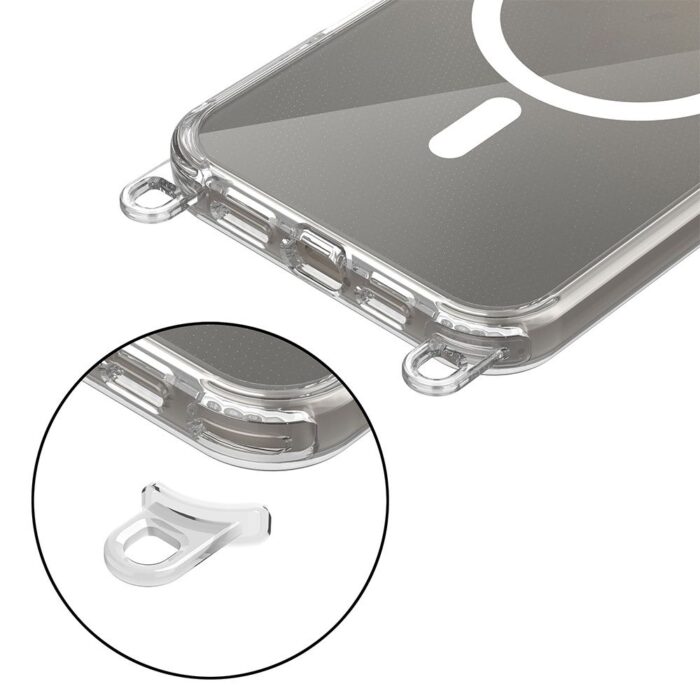 Калъф от Tech-Protect FlexAir Chain MagSafeCase for iPhone 16 Pro - Clear + 2Lanyards Black and Taupe - Image 2