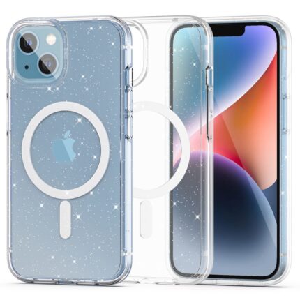 Калъф от Tech-Protect FlexAir Hybrid MagSafe iPhone 13/14 Case- Clear Glitter
