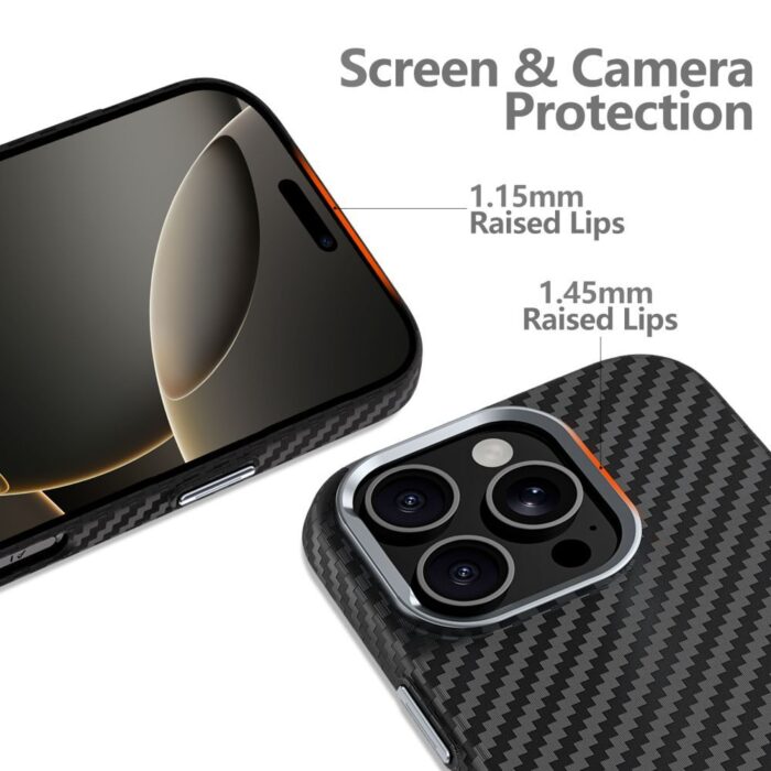 Калъф от Tech-Protect Ion Carbon MagSafe Casefor iPhone 15 - Black - Image 2