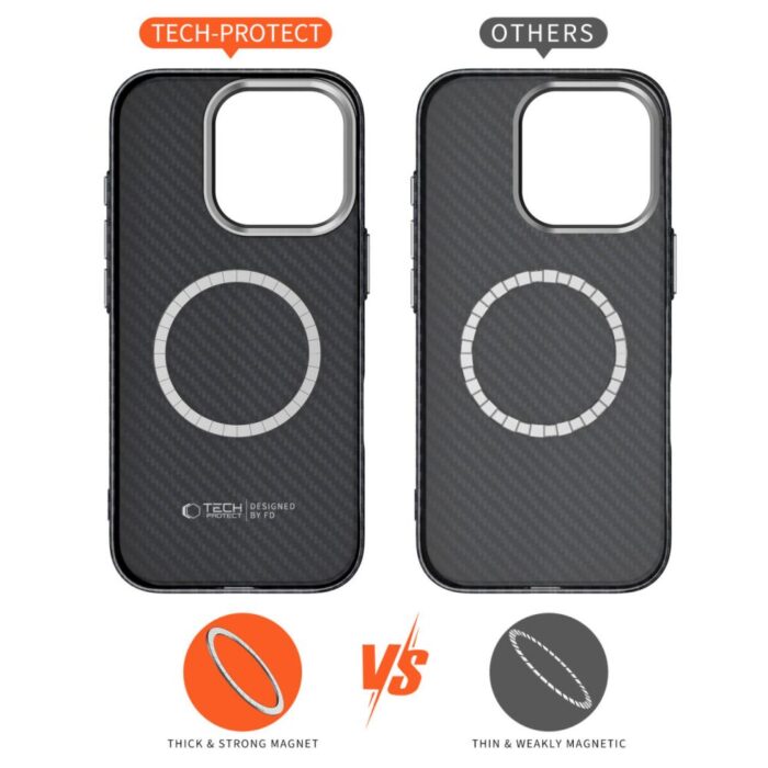 Калъф от Tech-Protect Ion Carbon MagSafe Casefor iPhone 15 - Black - Image 5