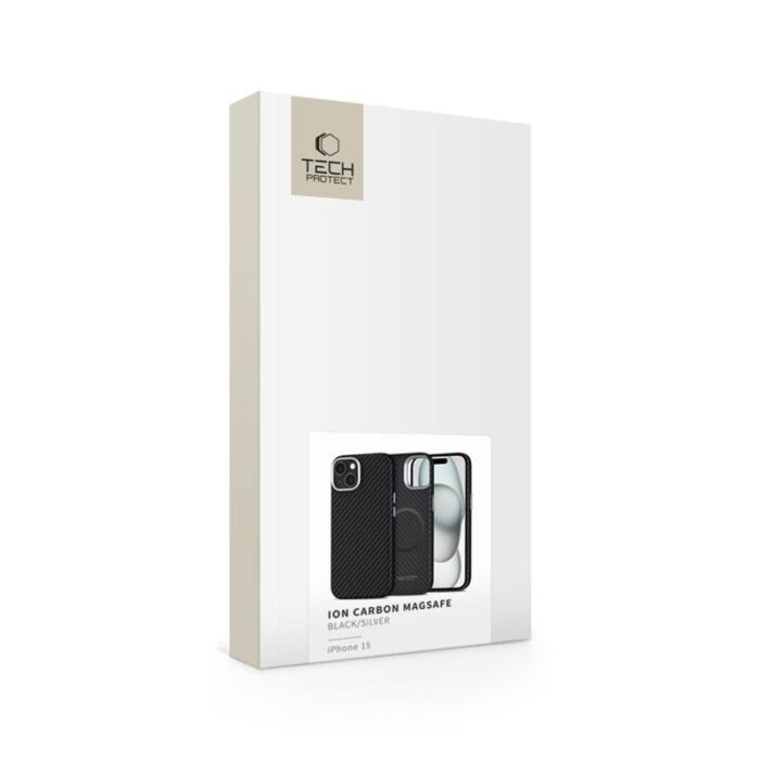 Калъф от Tech-Protect Ion Carbon MagSafe Casefor iPhone 15 - Black - Image 6
