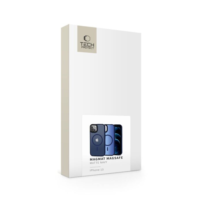 Калъф от Tech-Protect MagMat Mag Safe iPhone 13 Case - Matte Navy Blue - Image 5