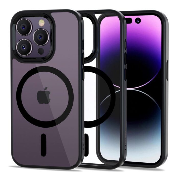 Калъф от Tech-Protect MagMat MagSafe за iPhone 14 ProMax Case - Clear Black - Image 1