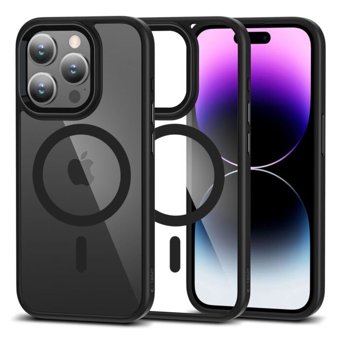Калъф от Tech-ProtectMagMat MagSafe iPhone 15 Pro Case -Clear Black - Image 1