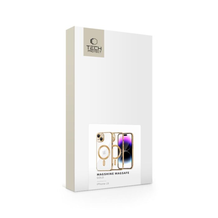 Калъф от Tech-Protect MagShine Line MagSafe case за iPhone 15 - gold - Image 7