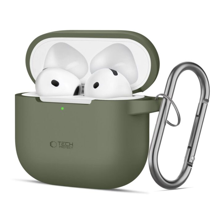 Калъф от Tech-Protect Silicone HookCase за AirPods 4 - Green - Image 1