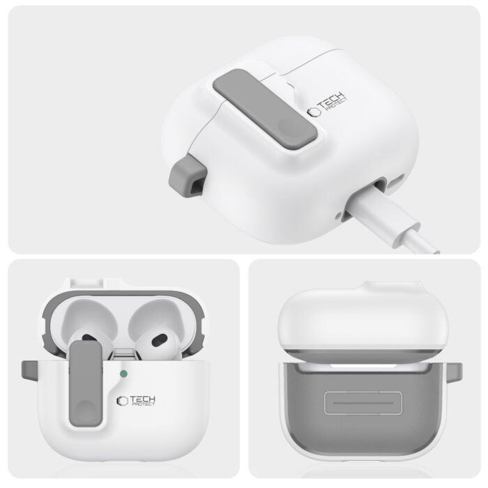 Калъф от Tech-Protect Slim Hook Case за AirPods 4 - White - Image 5