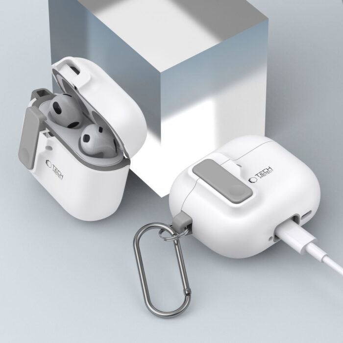 Калъф от Tech-Protect Slim Hook Case за AirPods 4 - White - Image 8