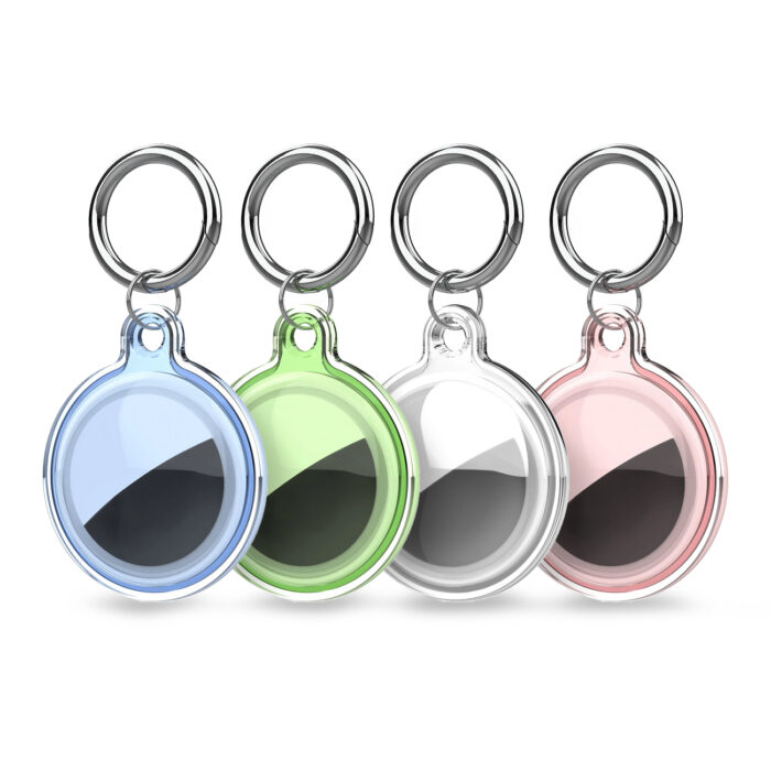 Калъф за Apple Air Tag waterproof case -transparent, green, blue,pink - 4 бр. - Image 1